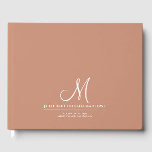 Livre D'or Script chic Mariage initial Monogram Clay