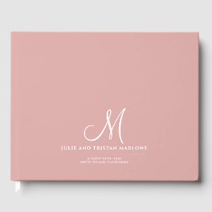 Livre D'or Script Chic Mariage initial Monogramme rose