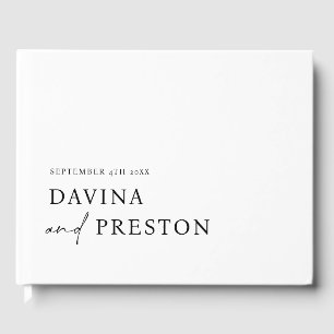 Livre D'or Script contemporain minimaliste moderne BLANC NOIR