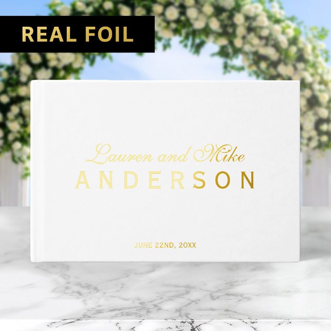 Livre D'or Script de mariage au nom du couple élégant (Créateur téléchargé)