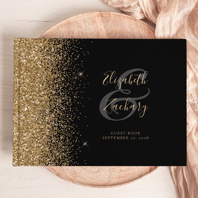 Livre D'or Script de Parties scintillant moderne Black Gold (Créateur téléchargé)
