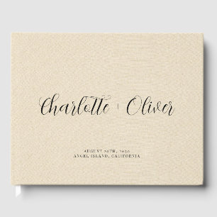 Livre D'or Script minimaliste Mariage de crème personnalisée