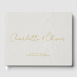 Livre D'or Script minimaliste or Mariage personnalisé