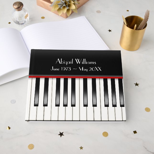 Livre D'or Service commémoratif de clavier de piano (Recto ouvert)