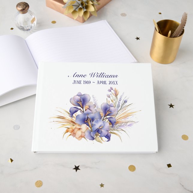 Livre D'or Service commémoratif Iris Bouquet (Recto ouvert)