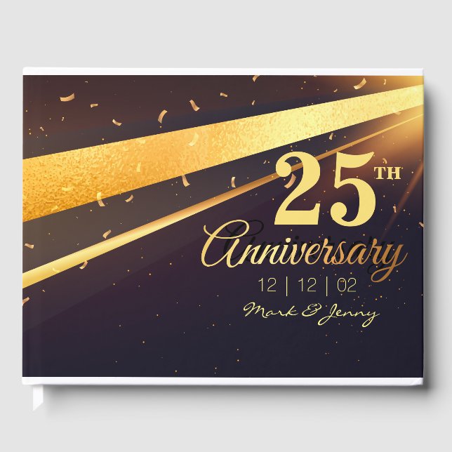 Livre D'or Shiny Golden confetti parties scintillant 25e anni (Recto)