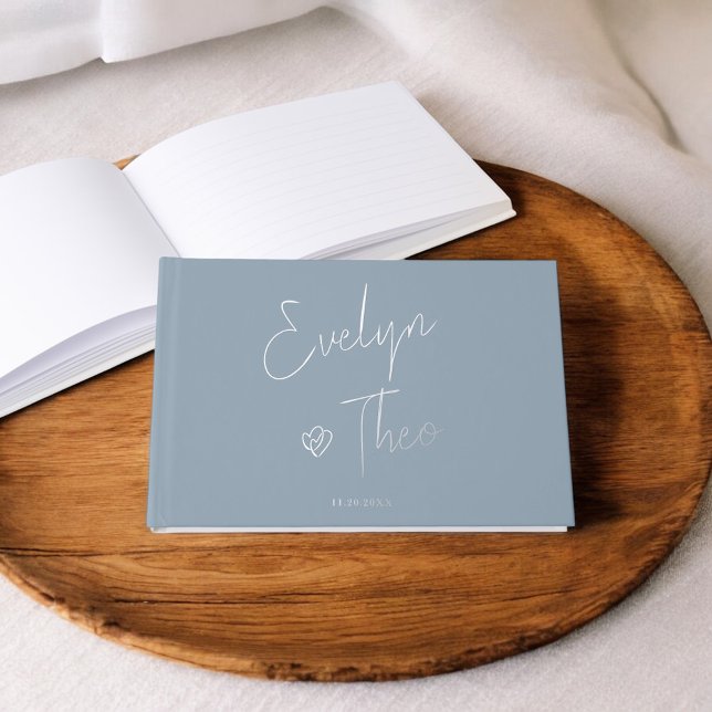 Livre D'or Signature Script Mariage Bleu élégant (Créateur téléchargé)