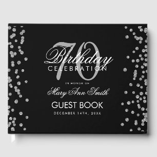 Livre D'or Silver Black 70th Birthday Party Parties scintilla