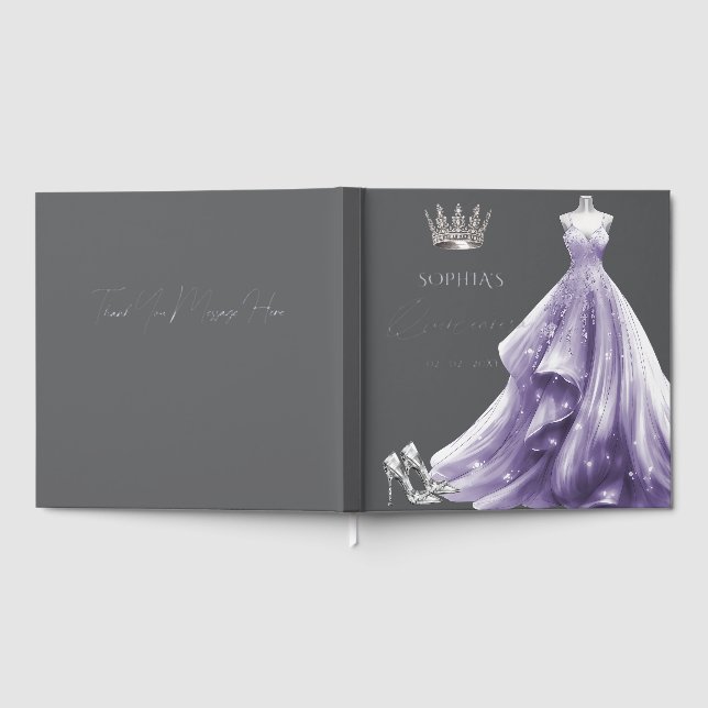 Livre D'or Silver Purple Dress Princess Quinceañera  (Complet)