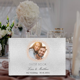 Livre D'or Silver rose or photo élégant mariage