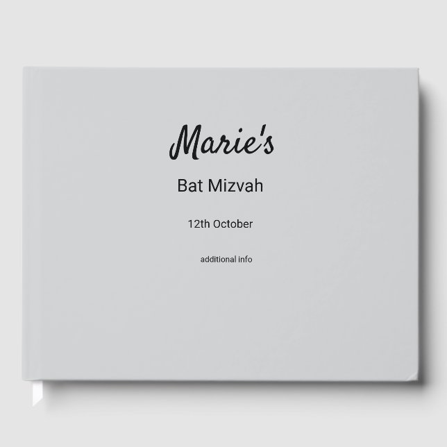 Livre D'or simple blanc noir classique edi bat mitzvah (Recto)