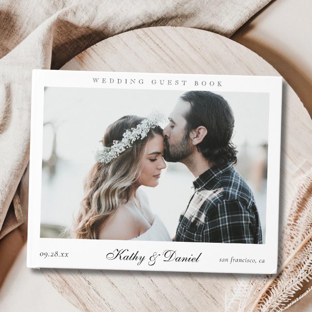 Livre D'or Simple Chic Elegant Calligraphie Mariage photo (Créateur téléchargé)