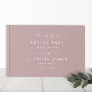 Livre D'or Simple couleur solide Dusty Mauve Mariage rose