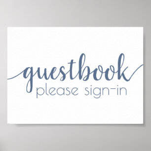 Livre d'or simple Dusty Blue Any Event Sign
