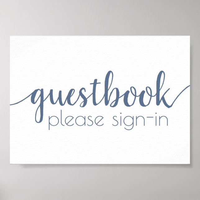 Livre d'or simple | Dusty Blue Any Event Sign (Devant)