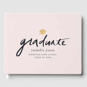 Livre D'or Simple écriture manuscrite Script Pink Graduation