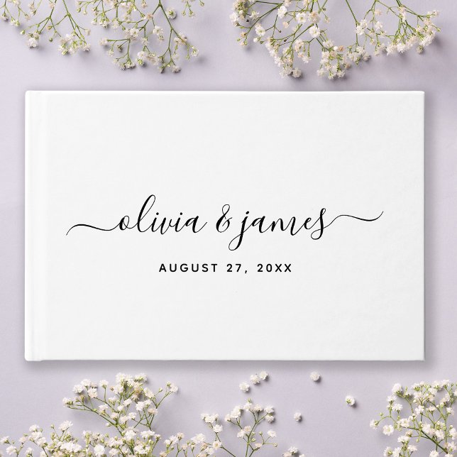 Livre D'or Simple Elegant Calligraphy Script Wedding (Créateur téléchargé)