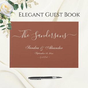 Livre D'or Simple élégant moderne minimaliste mariage en terr
