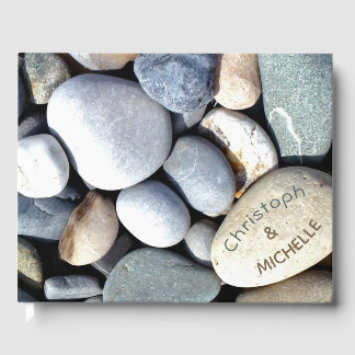 Livre D'or Simple Elegant Rustic Pebble Nature Mariage modern