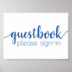 Livre d'or simple French Blue Any Event Sign