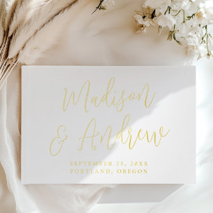 Livre D'or Simple Gold Foil Script Mariage photo
