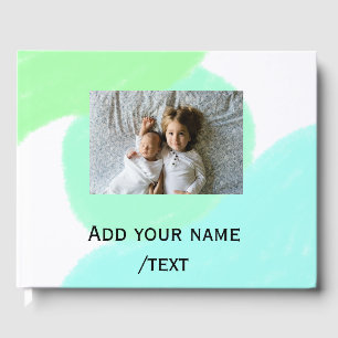 Livre D'or simple green blue water color add Phocustom text
