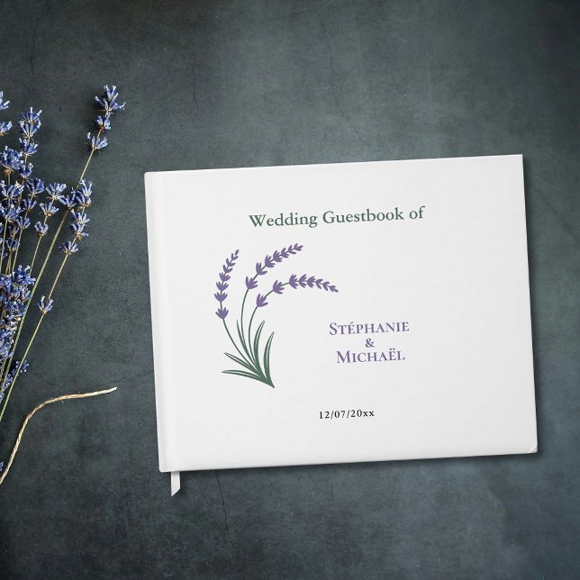 Livre D'or Simple Mariage au Lavandin (Simple Lavender Wedding Guest Book)
