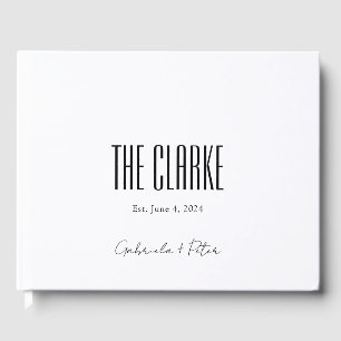 Livre D'or Simple minimaliste Mariage noir et blanc