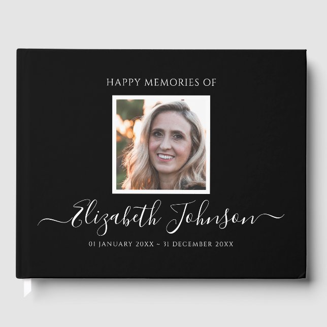 Livre D'or Simple photo des funérailles commémoratives (Recto)