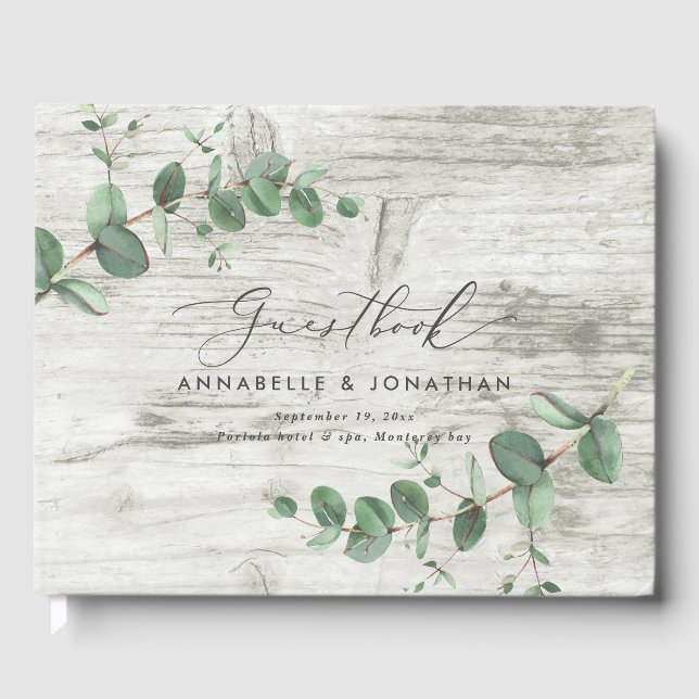 livre d'or simple rustique en bois blanc eucalyptu (Recto)