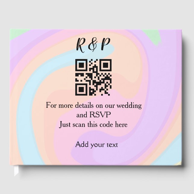 Livre D'or site web mariage rsvp q r code ajouter nom texte (Recto)
