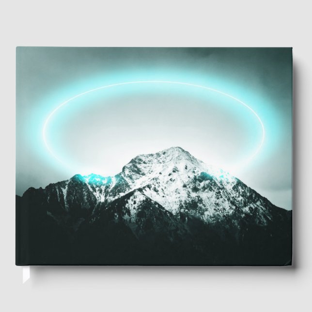 Livre D'or Snowy mountain mysterious blue neon light (Recto)