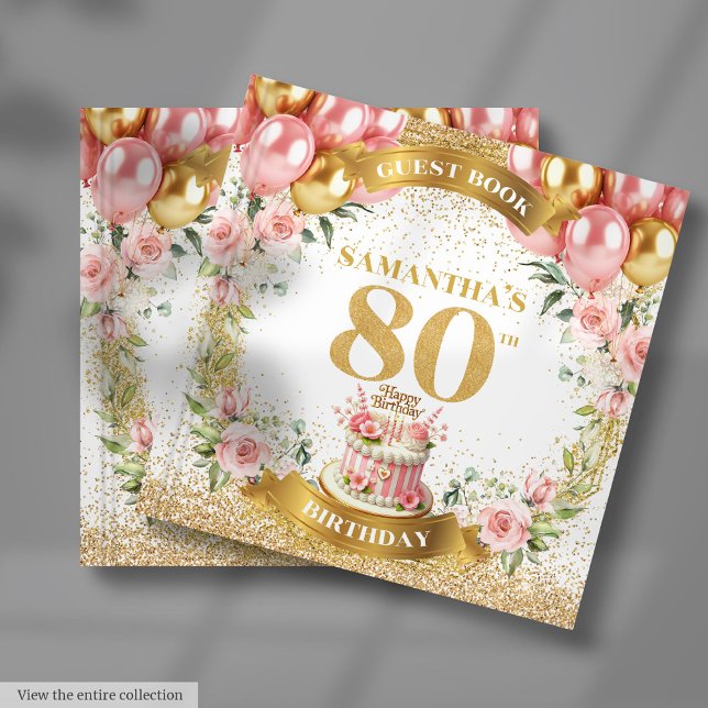Livre D'or Soft 80th Birthday Guest Book Boho Balloon Sparkle (Soft 80th Birthday Guest Book Boho Balloon Sparkle

)