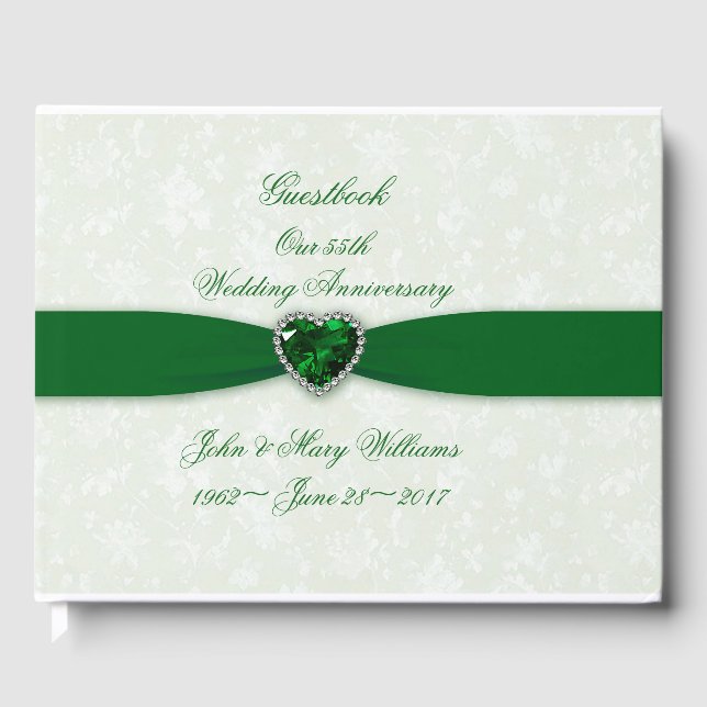 Livre D'or Soft Damask 55th Mariage Anniversary Guestbook (Recto)