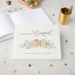 Livre D'or Soft Pastel Ornate Spring Garden Floral Wedding<br><div class="desc">Capture the beauty of nature on your special day with our exquisite wildflower watercolor wedding guest book. Elegant, unique, and blooming with love. Use the text fields to personalize your design with your own wording and details. If you want to change the font style, color or text placement, simply click...</div>