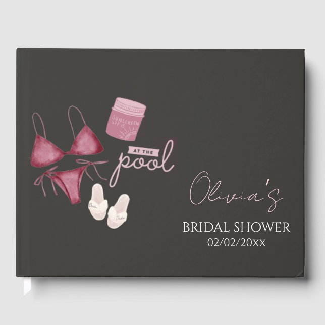 Livre D'or Soirée de piscine de la mariée chic boho (Recto)