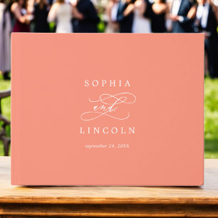 Livre D'or SOPHIA Bright Coral Été Monogramme Mariage