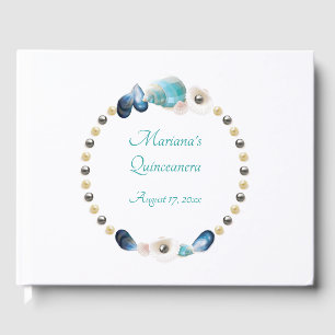 Livre D'or Sous le Sea Quinceanera Party Turquoise Blue Seash