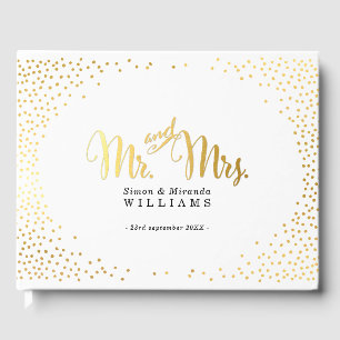 Livre D'or souvenir de mariage chic mini confettis dorés