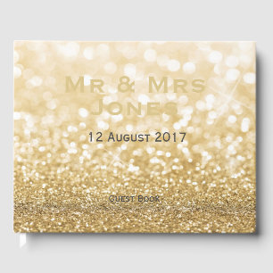 Livre D'or Sparkling Gold Parties scintillant Mr & Mrs Mariag