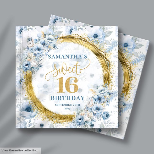 Livre D'or Sparkling Pastel Blue Sweet 16 Invité Se connecter (Sparkling Pastel Blue Sweet 16 Guest Sign In Book)