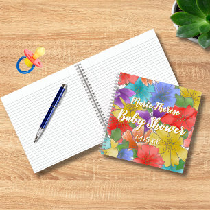Livre d'or spirale pour baby shower floral
