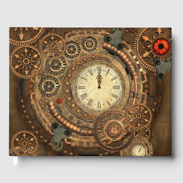 Livre D'or Steampunk, merveilleuse horloge (Recto)