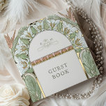 Livre D'or Strelitzia Gold Mariage Art Nouveau<br><div class="desc">Art Nouveau Vintage Floral Blue & Gold Mariage Livre d'or d'Alphonse Mucha dans un design romantique et fantaisiste utilisant Real Gold Foil. Les fleurs victoriennes complètent les polices art déco classiques. Entrez vos informations personnalisées, et vous avez terminé. Si vous souhaitez modifier la conception, cliquez simplement sur le bouton bleu...</div>