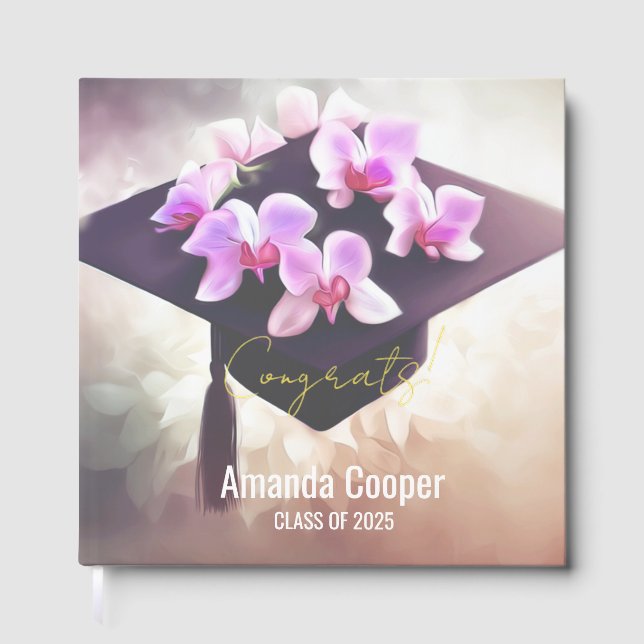 Livre d'or Stylish Orchids Graduation Foil (Recto)