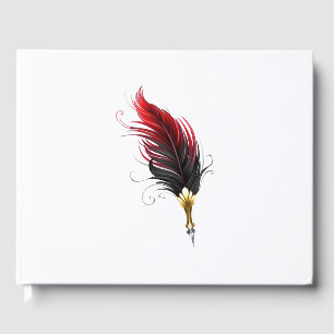 Livre D'or Stylo rouge en plumes avec nib or