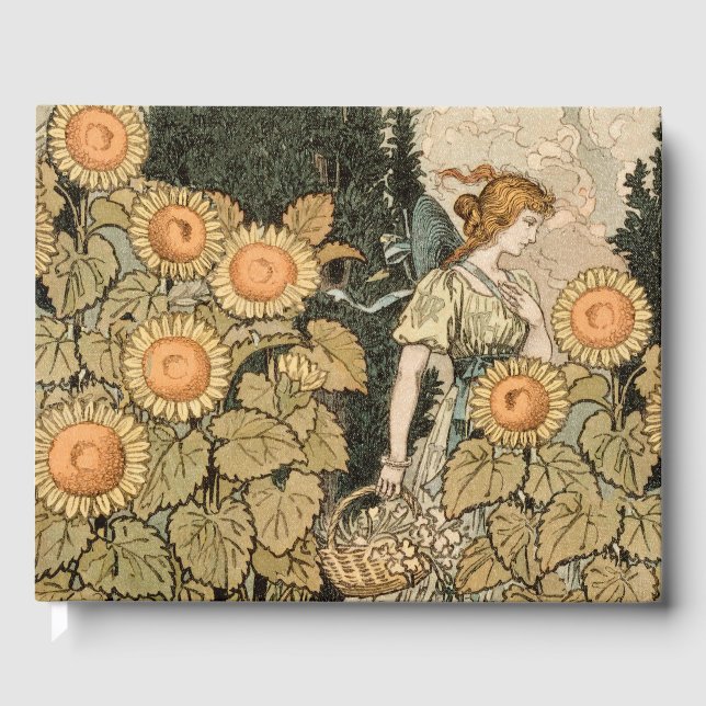 Livre D'or Sunflower Art Nouveau Jardin Grasset Femme (Recto)
