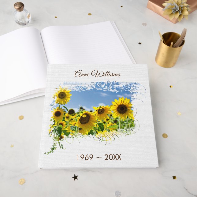 Livre D'or Sunflower Field Memorial Service Guest Book (Recto ouvert)