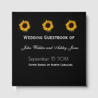 Livre D'or Sunflower Water Droplets Wedding Guest Books