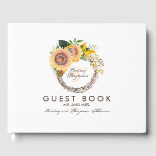 Livre D'or Sunflower Wreath Russe Mariage de automne
